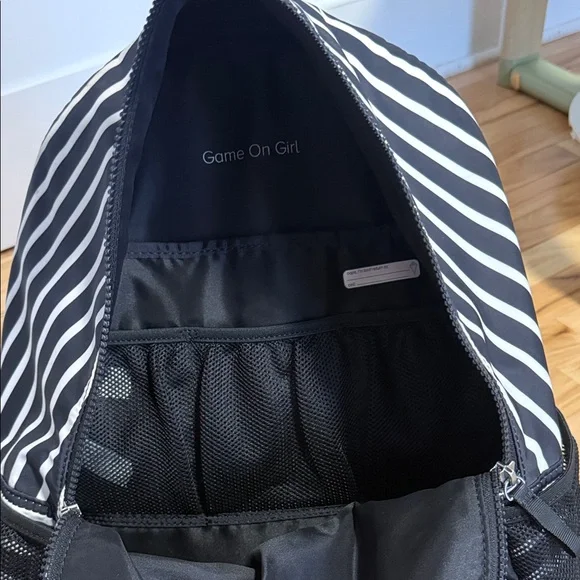 Lululemon black & white stripped backpack - Picture 3 of 3